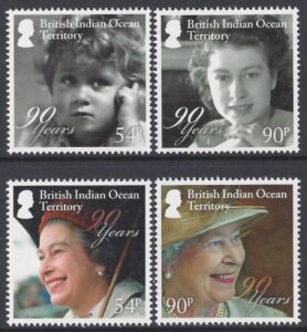 2016 British Indian Ocean Territory. SG.494-7 Queen Elizabeth II 90th Birthday set 4 values U/M (MNH)