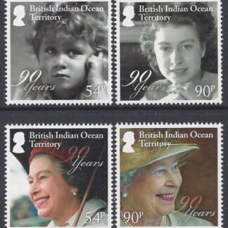 2016 British Indian Ocean Territory. SG.494-7  Queen Elizabeth II  90th Birthday set 4 values U/M (MNH)