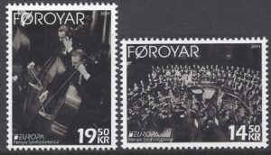 2014 Faroes Europa 'Musical Instruments' set 2 values U/M (MNH)