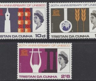 1966 Tristan Da Cunha. SG.101-3  20th Anniversary of UNESCO. set 3 values U/M (MNH)