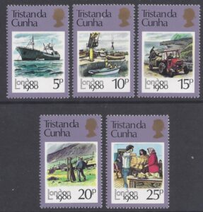 1980 Tristan Da Cunha. SG.277-81 London 1980 Int. Stamp Exhibition set 5 values U/M (MNH)