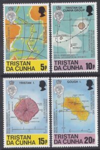 1980 Tristan Da Cunha. SG.296-9 150th Anniv. Royal Geographical Soc. Maps. set 4 values U/M (MNH)