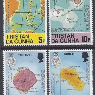 1980 Tristan Da Cunha. SG.296-9  150th Anniv. Royal Geographical Soc. Maps.  set 4 values U/M (MNH)
