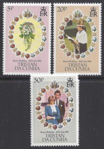 1981 Tristan Da Cunha. SG.308-10 Royal Wedding. set 3 values U/M (MNH)