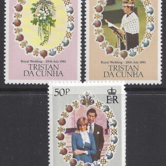 1981 Tristan Da Cunha. SG.308-10  Royal Wedding.  set 3 values U/M (MNH)