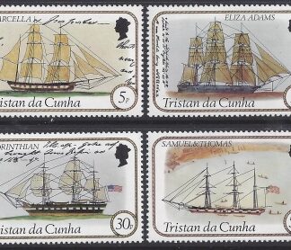 1982 Tristan Da Cunha. SG.323-6 Sailing Ships (1st Series) set 4 U/M (MNH)