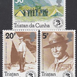 1982 Tristan Da Cunha. SG.331-3 75th Anniversary of Boy Scout Movement. set 3 values U/M (MNH)