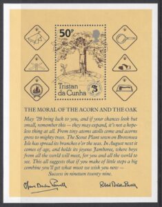 1982 Tristan Da Cunha. MS.334  75th Anniversary of Boy Scout Movement. mini sheet U/M (MNH)