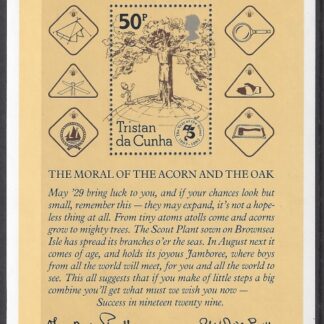 1982 Tristan Da Cunha. MS.334  75th Anniversary of Boy Scout Movement. mini sheet U/M (MNH)