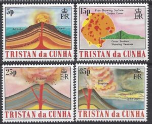 1982 Tristan Da Cunha. SG.337-40 Volcanoes set 4 values U/M (MNH)