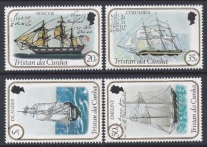 1983 Tristan Da Cunha. SG.341-4 Sailing Ships (2nd series) set 4 values U/M (MNH)