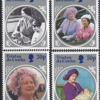 1985 Tristan Da Cunha. SG.390-3  Life & Times of Queen Elizabeth the Queen Mother. set 4 values U/M (MNH)