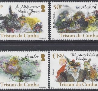 2016 Tristan Da Cunha. SG.1168-71 Shakespeare. set 4 values U/M (MNH)