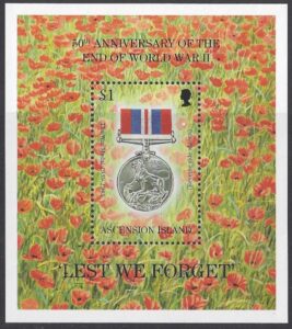 1995 Ascension Island. MS.656 50th Anniversary of End of Second World War . mini sheet U/M (MNH)