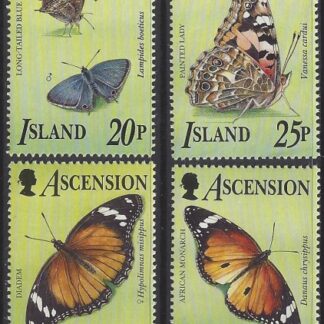 1995 Ascension Island. SG.657-60   Butterflies.  set 4 values U/M (MNH)