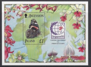 1995 Ascension Island. MS.661 Butterflies. mini sheet U/M (MNH)