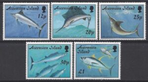 1997 Ascension Island. SG.728-32 Gamefish set 5 values U/M (MNH)