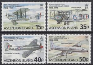 1998 Ascension Island. SG.742-5 80th Anniversary of Royal Air Force. set 4 values U/M (MNH)