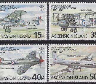 1998 Ascension Island.  SG.742-5  80th Anniversary of Royal Air Force. set 4 values U/M (MNH)