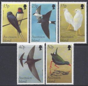 1998 Ascension Island. SG.747-51 Migratory Birds. set 5 values U/M (MNH)