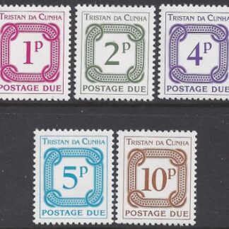 1976 Tristan Da Cunha - D11-15 postage Dues (watermark crown CA diagonal) set 5 values U/M (MNH)