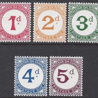 1957 Tristan Da Cunha. D1-5  postage dues set 5 values U/M (MNH)