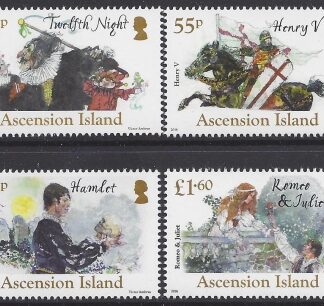 2016 Ascension Island.  SG.1256-9  500th Death Anniversary of William Shakespeare. set 4 values U/M (MNH)