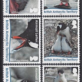 2016 British Antarctic.  SG.716-21  Gentoo Penguins  set 6 values U/M (MNH)