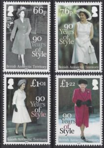 2016 British Antarctic.  SG.680-3   90 years of Style. set 4 values U/M (MNH)
