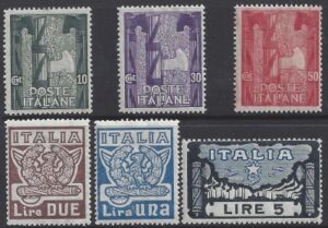 1923 Italy. SG.146-51 First Anniversary of Fascist March on Rome. set 6 values M/M