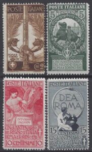 1911 Italy. SG.86-9 Jubilee of The Kingdom of Italy. set 4 values M/M