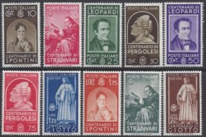 1937 Italy. SG.521-30 Famous Italians. set 10 values M/M