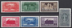 1929 Italy. SG.260-6 The 14th Centenary of Abbey of Monte-Casino. set 7 values M/M