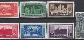 1929 Italy. SG.260-6  The 14th Centenary of Abbey of Monte-Casino. set 7 values M/M