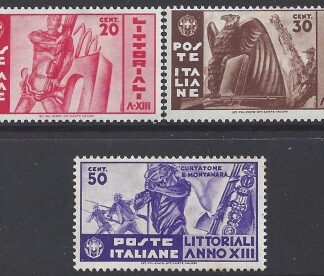 1935 Italy SG.450-2  University Contests. set 3 values M/M