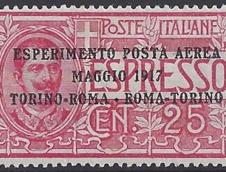 1917 Italy. SG.102 'AIR' 25c rose. overprinted M/M.