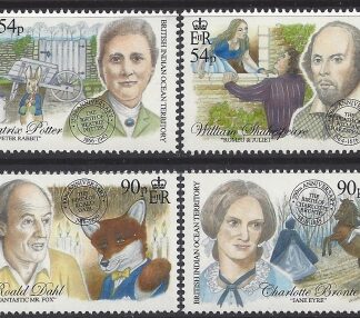 2016 British Indian Ocean. SG.498-501 Literary Greats. set 4 values U/M (MHN)