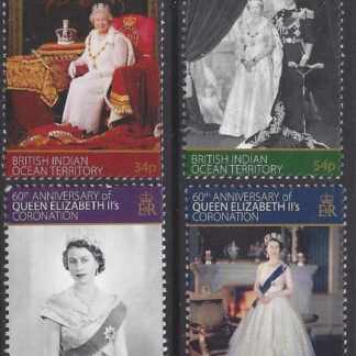 2013 Brtish Indian Ocean. SG.481-4 60th Anniversary or The Coronation. set 4 values U/M (MNH)