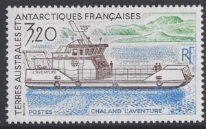 1991 French Antarctic. SG.275 L'Adventure  (landing craft).   U/M (MNH)