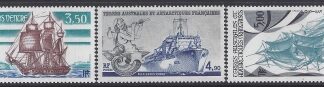 1988 French Antarctic - SG.237-9  Ships.  set 3 values .   U/M (MNH)
