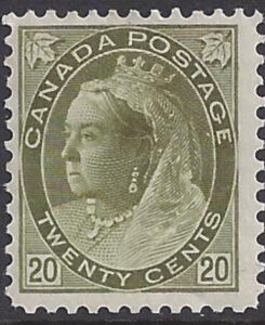 1900 Canada SG.165 20c olive green m/m