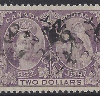 1897 Canada Jubilee issue SG.137 $2 deep violet.lightly fine used.