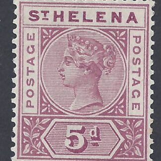 1896 St Helena. SG.51 5d mauve. perf 14. wmk. crown CA. m/m.