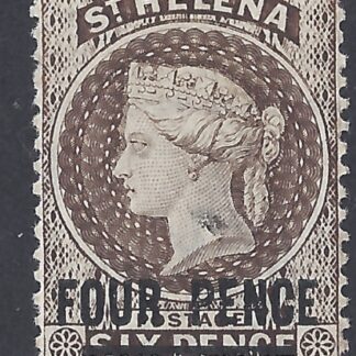 1894 St Helena SG.43c 4d sepia (words 17mm). perf 14 M/M