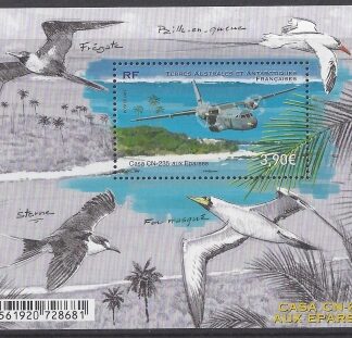 2017 French Antarctic - MS.812 Casa CN235 Aircraft Mini Sheet U/M (MNH)