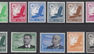 1934 Germany SG.526-36 'AIR' set 11 values (vertically ribbed gum) U/M (MNH)
