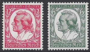 1934  Germany  SG.560-1  175th Anniversary of Schillers Birth. set 2 values U/M (MNH)