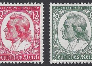 1934  Germany  SG.560-1  175th Anniversary of Schillers Birth. set 2 values U/M (MNH)