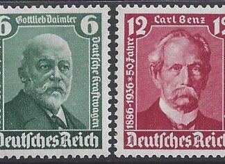 1935 Germany  SG.601-2 Berlin Motor Show & 50th Anniversary of First Motor Car. set 2 values U/M (MNH)