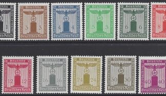 1938 Germany.  SG.O648-58 Party Official set 9 values U/M (MNH)